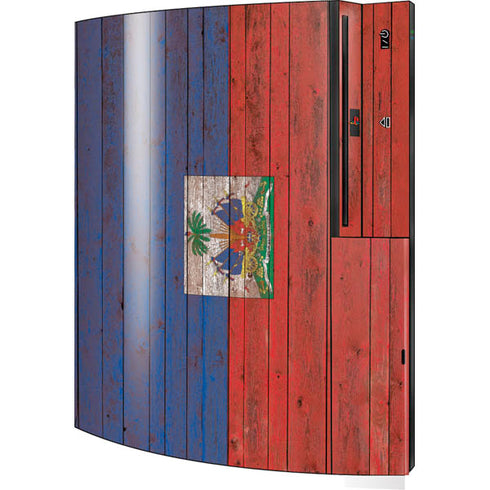 Haiti Flag Dark Wood Playstation 3 & PS3 Skin